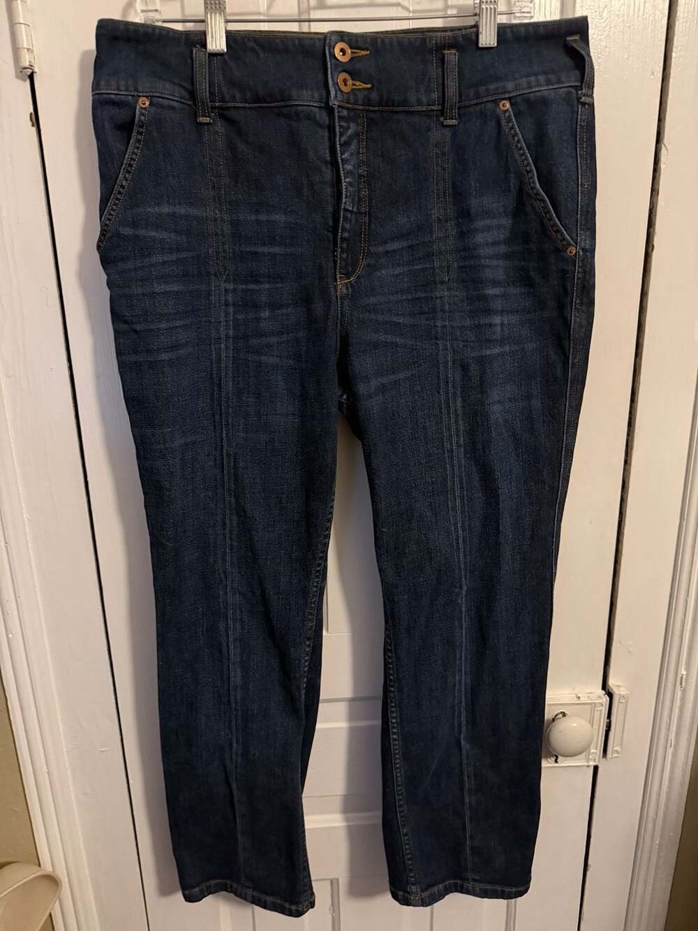 Pilcro and the Letterpress Seamed High-Rise Straight Jeans Size 32